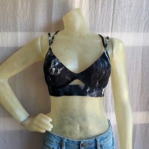 Black marble bra